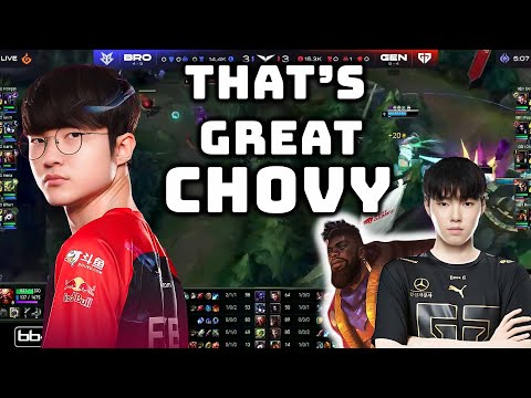 T1 Faker is Amazed with Gen.G Chovy's K'Sante MID | POG