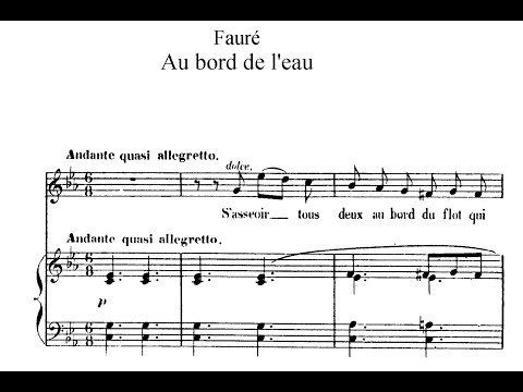 Au bord de l’eau (C Minor), Gabriel Fauré, Piano Accompaniment.
