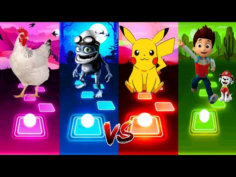 Chicken Song VS Crazy Frog VS Pikachu VS Paw Patrol TilesHop EDM RUSH