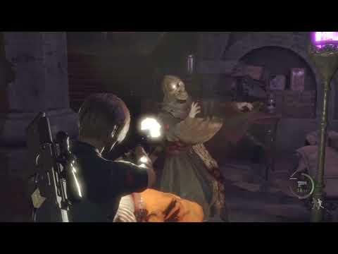 What Happens When Enemies Are Near The Merchant (RE4 Remake)