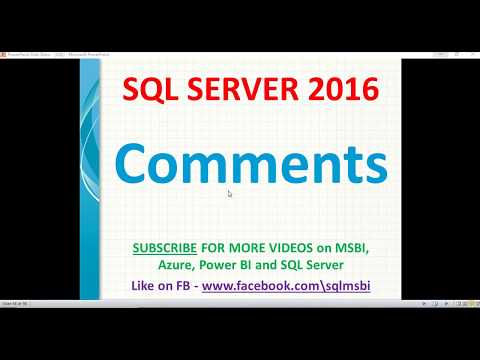 SQL Comments | sql best practices on comments