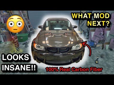 My Salvage Auction BMW 1M Gets a REAL CARBON FIBER HOOD! (1160$ MSRP) [Part 5]