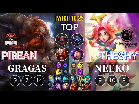 SG Pirean Gragas vs IG TheShy Neeko Top - KR Patch 10.25