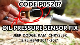 P0520 Code SOLVED | Oil Pressure Sensor Replacement on a 5.7L HEMI (Jeep, Dodge, Ram, Chrysler)