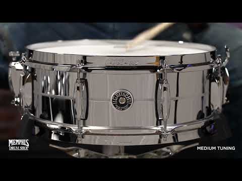 Gretsch GB4160 Brooklyn Chrome Over Brass 5x14" 8-Lug Snare Drum 2012 - Present - Chrome-Plated image 9
