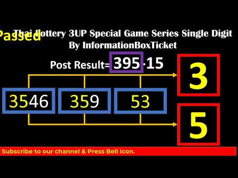 16-3-2021 Thai Lottery 3UP Special Game Series Single Digit By InformationBoxTicket