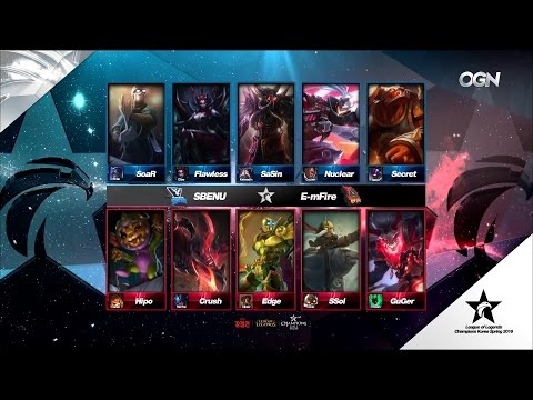 SSB vs EMF Game 3 Highlights - SBENU SONICBOOM vs E-MFIRE - LCK Week 2 - SPRING 2016