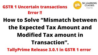 How to Solve “Mismatch between the Expected Tax Amount and Modified Tax amount in Transaction” error
