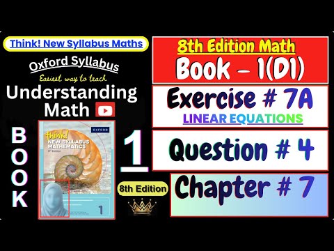 Exercise 7A Question 4 | Chapter 7 | Book 1 (D1) | Think New Syllabus Mathematics 8th Edition