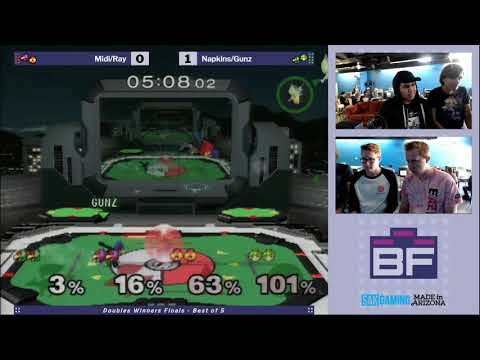 Battlefield: Rebirth Doubles Winners Finals - Midi/Ray (Red) vs Napkins/Gunz (Green)