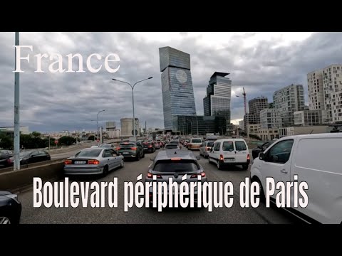 Autoroute a13 Bobigny - Boulevard périphérique de Paris Driving- French region
