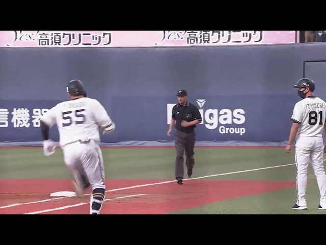 【3回裏】甘い球は逃さない!! バファローズ・T-岡田 ライトへのタイムリー2ベースヒット!! 2022年6月8日 オリックス・バファローズ 対 東京ヤクルトスワローズ