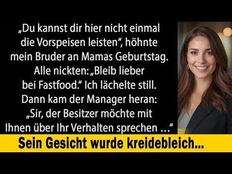 Mein Bruder prahlte： „Du kannst dir das Restaurant nicht leisten“ – bis der Manager ihn „Sir“ na