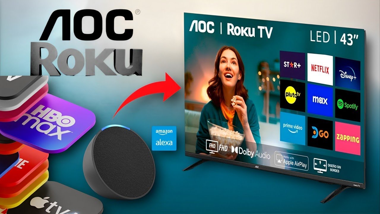 Miniatura da avaliação em vídeo de Smart TV AOC 43 Polegadas Full HD 43S5135/78G Roku TV