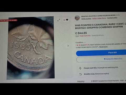 FOUND IT BURIED & COIN 1985 POINTED 5 CANADA'S 1 CENT AUCTION. COME WATCH LAST FEW MINUTES