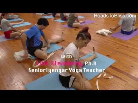 Janu Sirsasana with Lois Steinberg, Ph.D. Certified Iyengar Yoga Teacher Advanced 2