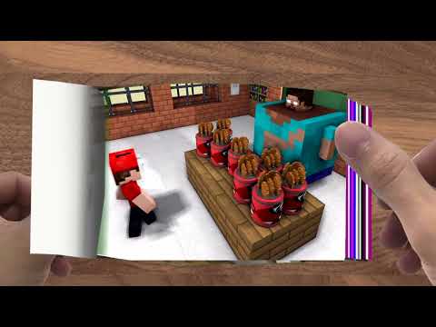 FLIPBOOK  Monster School  FAT 2 FIT CHALLENGE   Minecraft Animation001