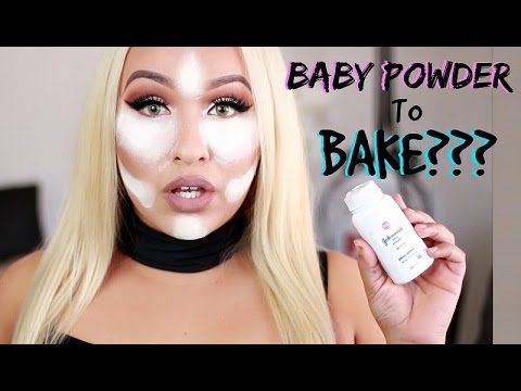 Baking Your Face With Baby Powder?! Does it work!? Video