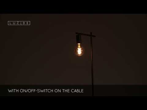 Lucide 21721/01/30 - Floor lamp LEANNE 1xE27/40W/230V black