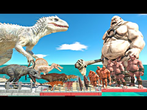 Dinosaurs Bridge Challenge | Ogre Lord King vs Indominus Rex - Animal Revolt Battle Simulator