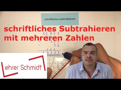 Written subtraction with multiple numbers | Mathematics | Basic arithmetic