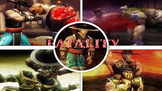 Mortal Kombat Shaolin Monks - Every Fatalities on Bosses Ps2  1080 60FPS