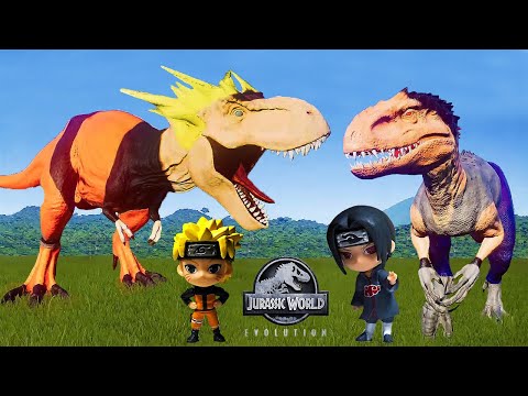 NEW NARUTO CHARACTER MOD!! KAKASHI, SASUKE, MADARA | DINOSAUR BATTLE || JURASSIC WORLD EVOLUTION