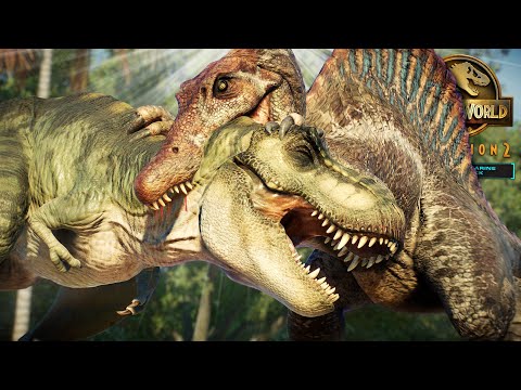 NEW SPINOSAURUS KILL ANIMATIONS ON T-REX, INDOMINUS & MORE!! - Jurassic World Evolution 2 | Update 7