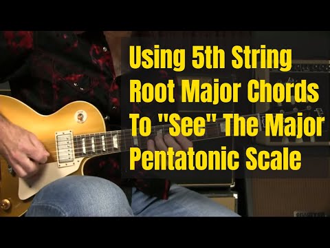 Using A Shape (5th string root) Major Chords To See Major Pentatonic Scale Patterns