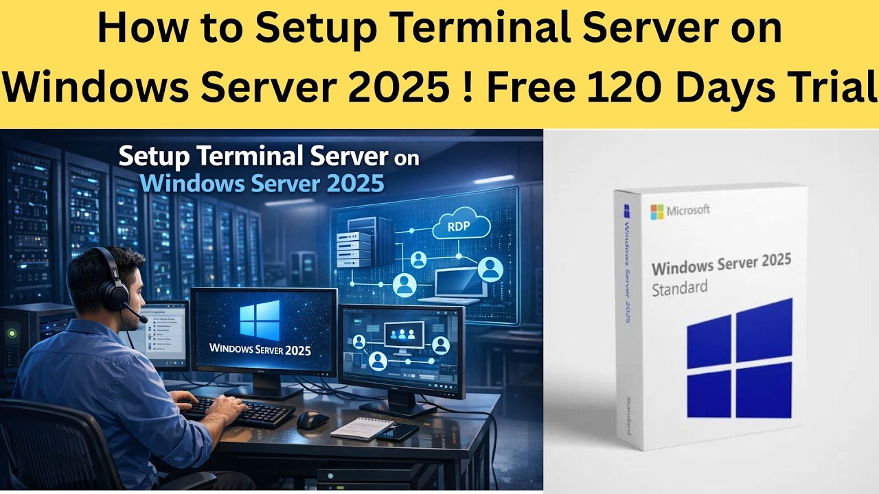 How to Setup Terminal Server on Windows Server 2025 ! Free 120 Days Trial 