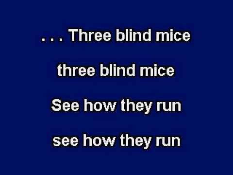 Three Blind Mice, Karaoke video with lyrics, Instrumental version