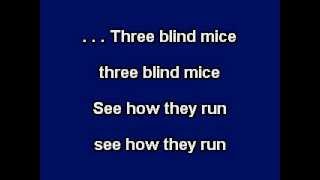Three Blind Mice, Karaoke video with lyrics, Instrumental version