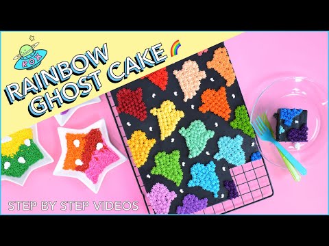👻Colorful Halloween rainbow ghost cake decorating step by step