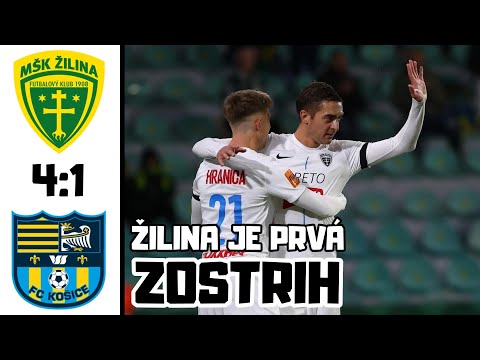 MŠK ŽILINA VS FC KOŠICE • 4:1 • ZOSTRIH • ŽILINA JE PRVÁ V TABUĽKE • OBROVSKÁ SMOLA KOŠÍC •