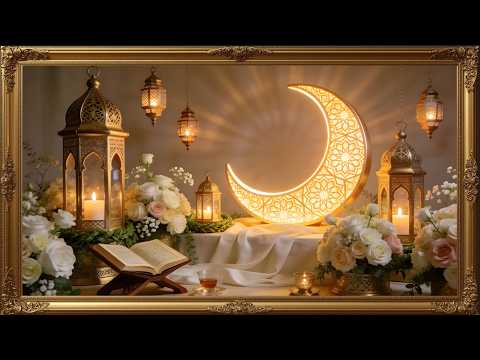 Ramadan Screensaver Tv Art | خلفية رمضان كريم 2026 Peaceful Islamic Ambience | Gold framed vintage