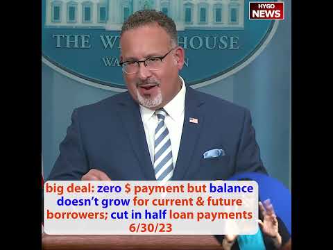 Big deal: zero $ payment but balance not grow for current & future borrowers; cut in half payments