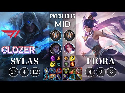 T1 Clozer Sylas vs Fiora Mid - KR Patch 10.15