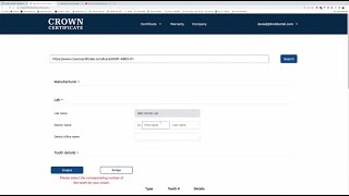How to Enter and Save Crown Certificates (for labs)