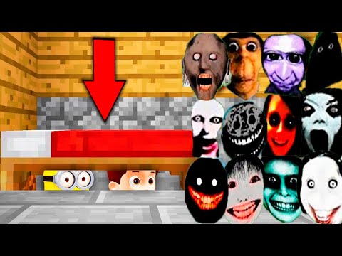 How to HIDE from 100 NEXTBOTS in Minecraft - Gameplay - Coffin Meme Minions Paw Patrol SURVIVAL BASE