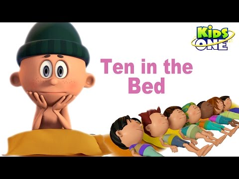 Ten in the Bed | Number Song | Cartoon Animation Rhymes For Children