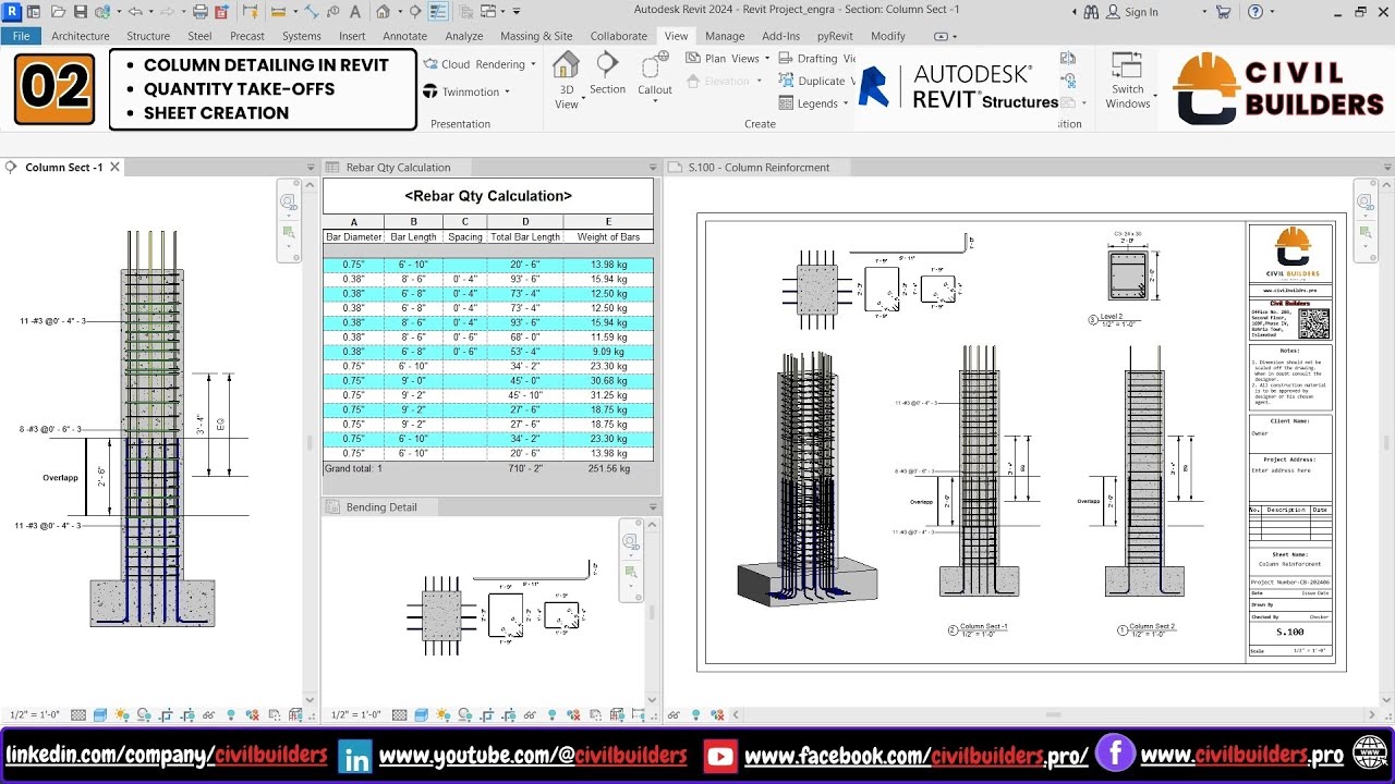 Master Revit : Ultimate Guide to Column Detailing, Quantity Take-Offs & Sheet Creation | Class  2