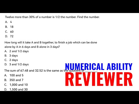 NUMERICAL ABILITY REVIEWER | Math Random Problems