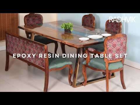 Epoxy Resin Dining Table Set