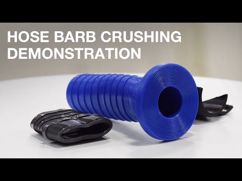 UHMWPE Hose Barb Crushing Demonstration