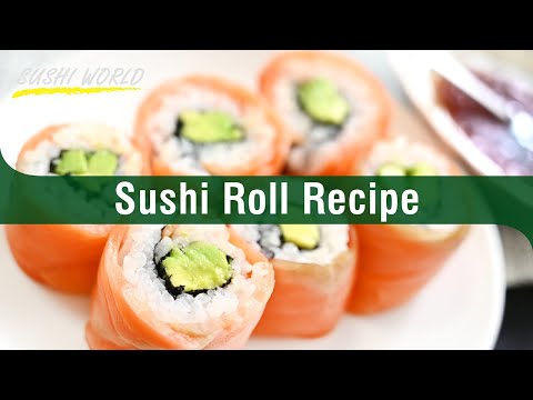 Eat with Japanese sauce! | Avocado and smoked salmon sushi rolls.