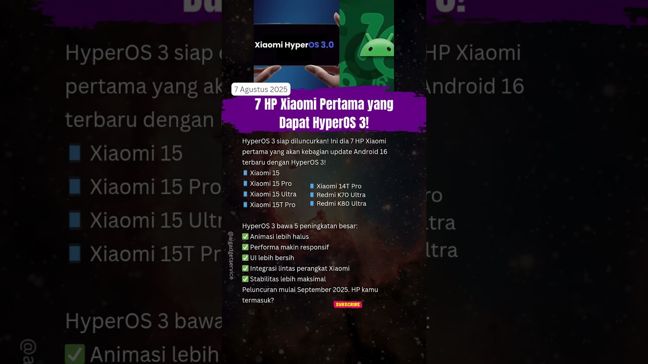 ❗7 HP Xiaomi Pertama yang Dapat HyperOS 3 + Android 16! #shorts #viralshorts #shortsvideo
