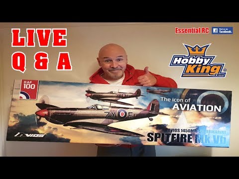 LIVE Q & A (Unboxing): HobbyKing \ AVIOS Spitfire MkVb Super Scale 1450mm