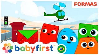 Aprenda formas com animais e veículos coloridos! | Círculo, Quadrado, Triângulo e mais! | BabyFirst