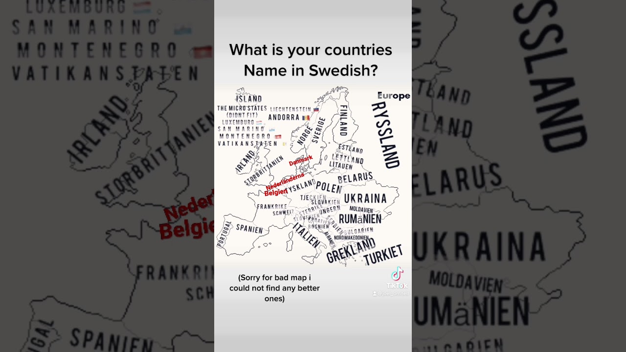What is your countries name in Swedish?