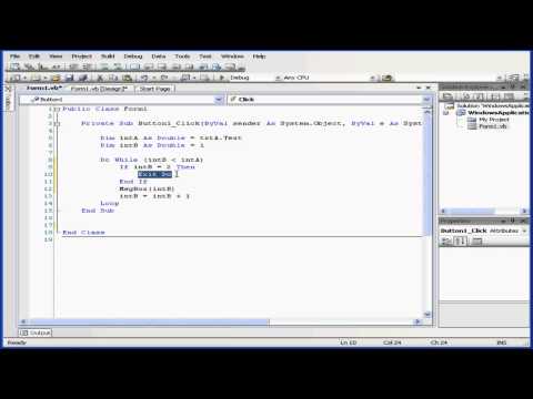 Visual Basic Video Tutorial - Volume 1- Lesson 33:  Exit Do Loop